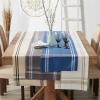 imageDII French Stripe Dining Table Collection Farmhouse Style Table Runner 14x72 Inches Gray ChambrayBlue Chambray