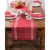 imageDII French Stripe Dining Table Collection Farmhouse Style Table Runner 14x72 Inches Gray ChambrayRed Chambray
