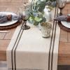 imageDII French Stripe Dining Table Collection Farmhouse Style Table Runner 14x72 Inches Gray ChambrayTaupeBlack