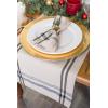 imageDII French Stripe Dining Table Collection Farmhouse Style Table Runner 14x72 Inches Gray ChambrayTaupeBlack