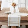 imageDII French Stripe Dining Table Collection Farmhouse Style Table Runner 14x72 Inches Gray ChambrayWhite Chambray