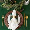 imageDII French Stripe Tabletop Collection Farmhouse Style Dining Table Linen Tablecloth 60x104 TaupeBlueBalsam Green