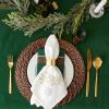 imageDII French Stripe Tabletop Collection Farmhouse Style Dining Table Linen Tablecloth 60x104 TaupeBlueBalsam Green