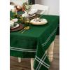 imageDII French Stripe Tabletop Collection Farmhouse Style Dining Table Linen Tablecloth 60x104 TaupeBlueBalsam Green