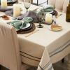 imageDII French Stripe Tabletop Collection Farmhouse Style Dining Table Linen Tablecloth 60x104 TaupeBlueTaupeBlack