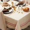 imageDII French Stripe Tabletop Collection Farmhouse Style Dining Table Linen Tablecloth 60x104 TaupeBlueTaupeRed