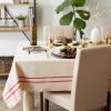 imageDII French Stripe Tabletop Collection Farmhouse Style Dining Table Linen Tablecloth 60x104 TaupeBlueTaupeRed