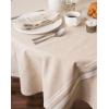 imageDII French Stripe Tabletop Collection Farmhouse Style Dining Table Linen Tablecloth 60x104 TaupeBlueTaupeWhite