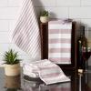 imageDII French Terry Collection Kitchen Dishtowel Set 18x28 Barn Red Chambray Solid 3 PieceBarn Red Nautical Stripe