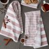 imageDII French Terry Collection Kitchen Dishtowel Set 18x28 Barn Red Chambray Solid 3 PieceBarn Red Nautical Stripe