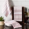 imageDII French Terry Collection Kitchen Dishtowel Set 18x28 Barn Red Chambray Solid 3 PieceBarn Red Stripe