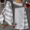 imageDII French Terry Collection Kitchen Dishtowel Set 18x28 Barn Red Chambray Solid 3 PieceMineral Gray Nautical Stripe