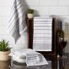 imageDII French Terry Collection Kitchen Dishtowel Set 18x28 Barn Red Chambray Solid 3 PieceMineral Gray Stripe