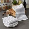 imageDII French Terry Collection Kitchen Dishtowel Set 18x28 Barn Red Chambray Solid 3 PieceMineral Gray Stripe