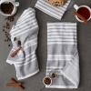 imageDII French Terry Collection Kitchen Dishtowel Set 18x28 Barn Red Chambray Solid 3 PieceMineral Gray Stripe