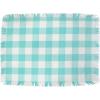 imageDII Heavyweight Fringed Check Tabletop Collection Placemat Set 13x19 Gray 6 PieceAqua
