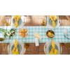 imageDII Heavyweight Fringed Check Tabletop Collection Placemat Set 13x19 Gray 6 PieceAqua