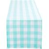 imageDII Heavyweight Fringed Check Tabletop Collection Placemat Set 13x19 Gray 6 PieceAqua