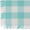 imageDII Heavyweight Fringed Check Tabletop Collection Placemat Set 13x19 Gray 6 PieceAqua