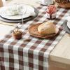 imageDII Heavyweight Fringed Check Tabletop Collection Placemat Set 13x19 Gray 6 PieceBark Brown