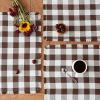 imageDII Heavyweight Fringed Check Tabletop Collection Placemat Set 13x19 Gray 6 PieceBark Brown