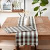imageDII Heavyweight Fringed Check Tabletop Collection Placemat Set 13x19 Gray 6 PieceBark Brown