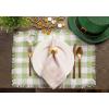 imageDII Heavyweight Fringed Check Tabletop Collection Placemat Set 13x19 Gray 6 PieceBright Green
