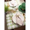 imageDII Heavyweight Fringed Check Tabletop Collection Placemat Set 13x19 Gray 6 PieceBright Green