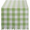 imageDII Heavyweight Fringed Check Tabletop Collection Placemat Set 13x19 Gray 6 PieceBright Green