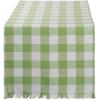 imageDII Heavyweight Fringed Check Tabletop Collection Placemat Set 13x19 Gray 6 PieceBright Green