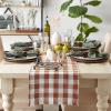 imageDII Heavyweight Fringed Check Tabletop Collection Placemat Set 13x19 Gray 6 PieceCinnamon