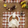 imageDII Heavyweight Fringed Check Tabletop Collection Placemat Set 13x19 Gray 6 PieceCinnamon