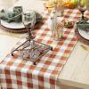 imageDII Heavyweight Fringed Check Tabletop Collection Placemat Set 13x19 Gray 6 PieceCinnamon