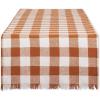 imageDII Heavyweight Fringed Check Tabletop Collection Placemat Set 13x19 Gray 6 PieceCinnamon