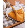 imageDII Heavyweight Fringed Check Tabletop Collection Placemat Set 13x19 Gray 6 PieceGray