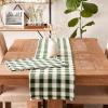 imageDII Heavyweight Fringed Check Tabletop Collection Placemat Set 13x19 Gray 6 PieceHunter Green
