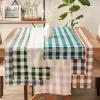 imageDII Heavyweight Fringed Check Tabletop Collection Placemat Set 13x19 Gray 6 PieceHunter Green