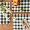 imageDII Heavyweight Fringed Check Tabletop Collection Placemat Set 13x19 Gray 6 PieceHunter Green