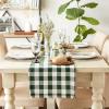 imageDII Heavyweight Fringed Check Tabletop Collection Placemat Set 13x19 Gray 6 PieceHunter Green