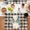 imageDII Heavyweight Fringed Check Tabletop Collection Placemat Set 13x19 Gray 6 PieceMineral