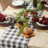 imageDII Heavyweight Fringed Check Tabletop Collection Placemat Set 13x19 Gray 6 PieceMineral