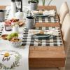imageDII Heavyweight Fringed Check Tabletop Collection Placemat Set 13x19 Gray 6 PieceMineral