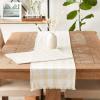 imageDII Heavyweight Fringed Check Tabletop Collection Placemat Set 13x19 Gray 6 PieceNatural