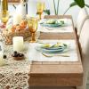 imageDII Heavyweight Fringed Check Tabletop Collection Placemat Set 13x19 Gray 6 PieceNatural