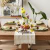 imageDII Heavyweight Fringed Check Tabletop Collection Placemat Set 13x19 Gray 6 PieceNatural