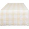 imageDII Heavyweight Fringed Check Tabletop Collection Placemat Set 13x19 Gray 6 PieceNatural
