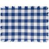 imageDII Heavyweight Fringed Check Tabletop Collection Placemat Set 13x19 Gray 6 PieceNavy