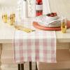 imageDII Heavyweight Fringed Check Tabletop Collection Placemat Set 13x19 Gray 6 PiecePale Mauve