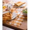 imageDII Heavyweight Fringed Check Tabletop Collection Placemat Set 13x19 Gray 6 PiecePumpkin Spice