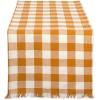 imageDII Heavyweight Fringed Check Tabletop Collection Placemat Set 13x19 Gray 6 PiecePumpkin Spice